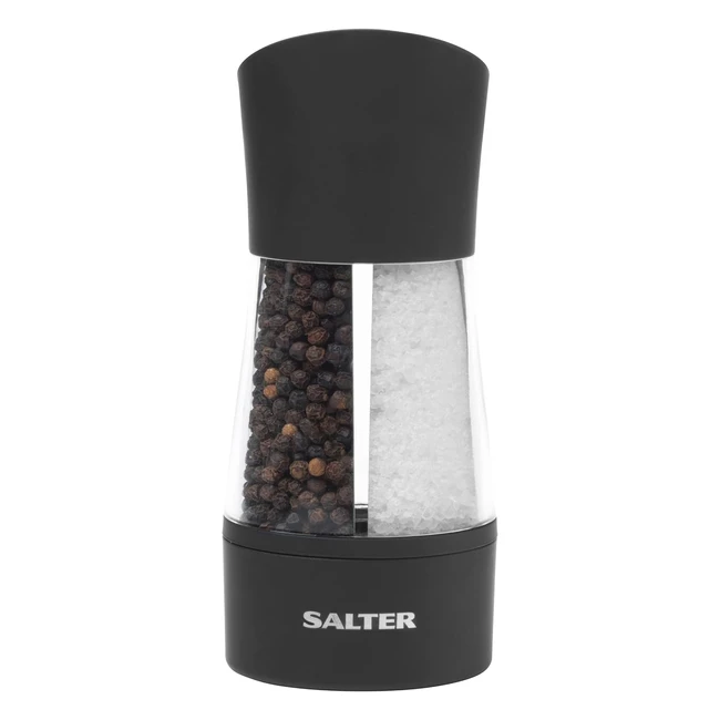 Salter 7612 BKXRA Dual Salt  Pepper Grinders - Compact Design - Refillable Spic