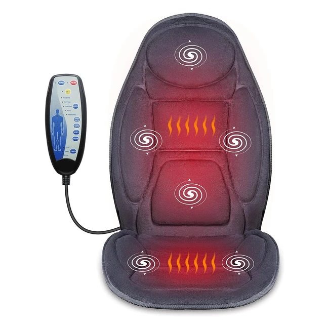 Snailax Massage Sitzkissen mit Wärme und Vibration für Rücken- und Ganzkörpermassage zu Hause, im Büro und im Auto - Sitzheizung Auto Kissen Massagegerät 262pde