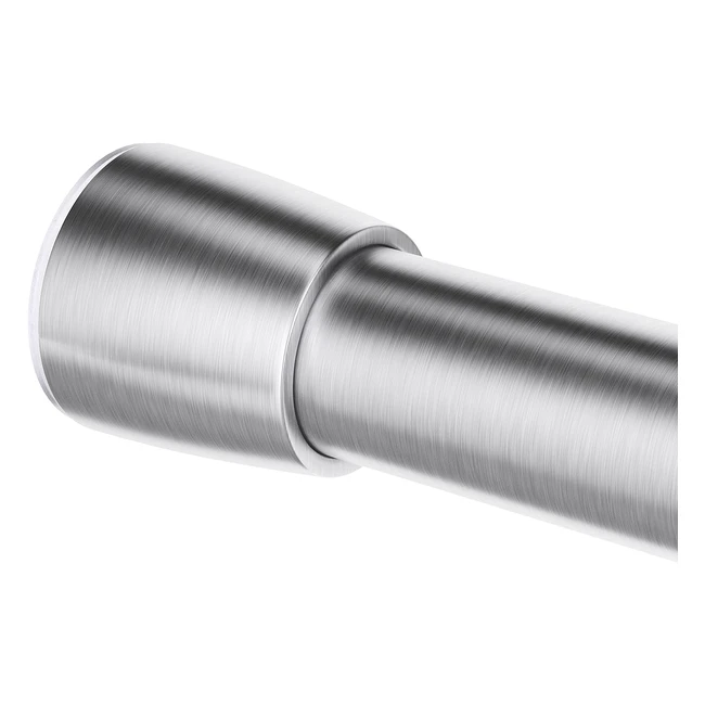 iDesign 78470 Duschvorhangstange - Extra kurze Teleskopstange aus Edelstahl - Ohne Bohren - Mattsilberfarben