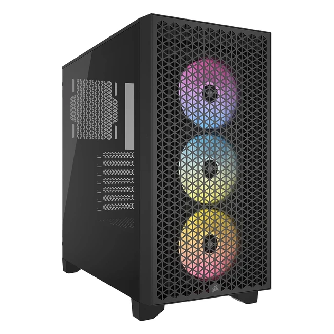 Corsair 3000D RGB Airflow Midtower PC Case - 3x AR120 RGB Fans - Three-Slot GPU Support