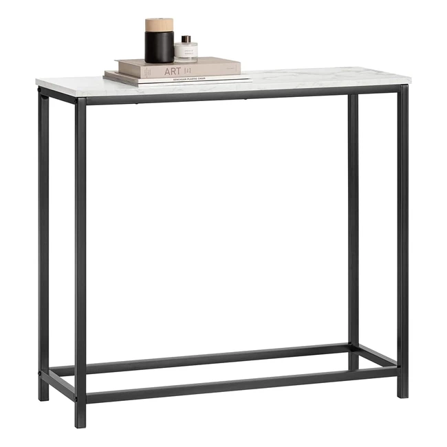 Table console d'appoint Sobuy FSB29SCH effet marbre, cadre en fer haute qualité - Noir