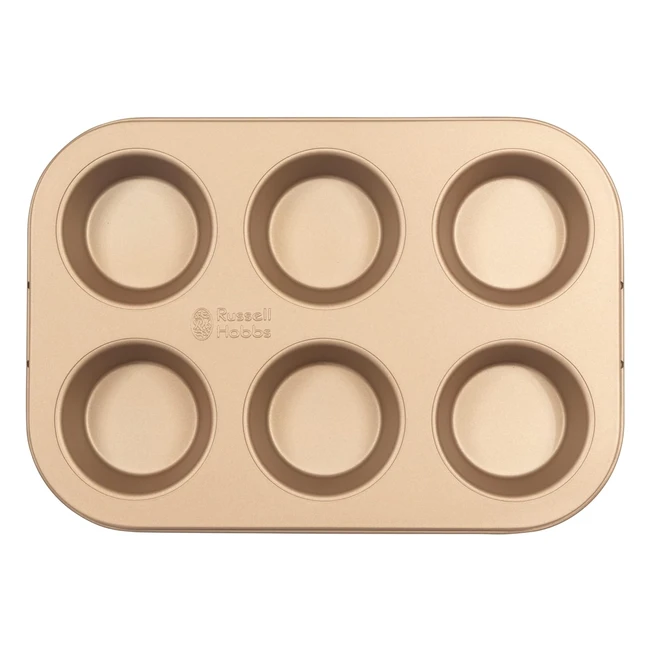 Russell Hobbs RH02151GEU7 Muffin Tray Nonstick Yorkshire Pudding Tin 6 Baking Cups - Opulence Collection