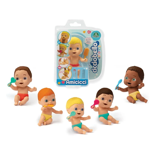 Cicciobello Amicicci - Muñeco bebé blandito - Modelos surtidos - Incluye cuchara multicolor