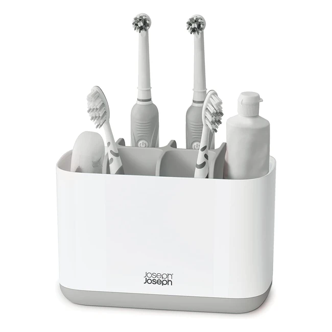 Joseph Joseph Easystore Large Toothbrush Holder Caddy - White/Grey - Reference: 12345 - Versatile Storage