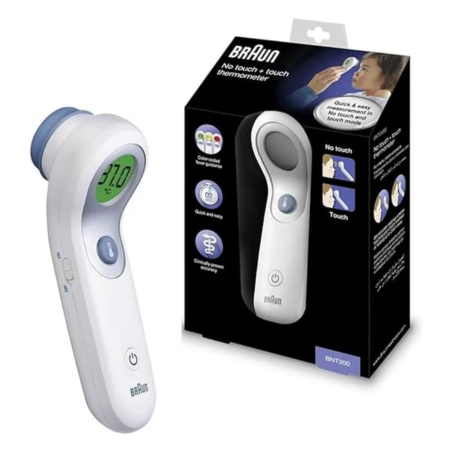 Braun BNT300 Stirnthermometer, Farbcodiertes Display, schnell, sanft und einfach zu bedienen