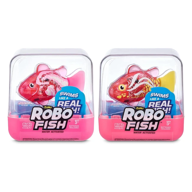 Robo Alive Robo Fish Series 2 - Pesce Robotizzato Giocattolo, Confezione da 2, Rosa Caldo e Rosa