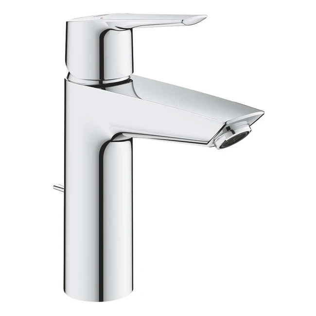 Robinet de salle de bains Grohe QuickFix Start avec tirette de vidage, bonde incluse, économie d'eau, installation rapide, taille M, chromé 23455002