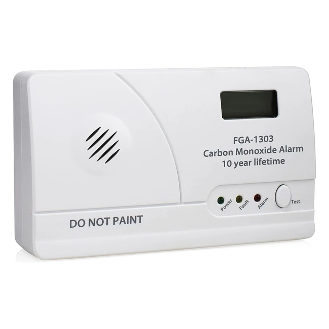 Detector de monóxido de carbono Smartwares FGA13031 - Vida útil 10 años - Indicador de batería