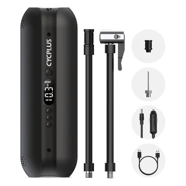 Pompe à air électrique portable Cycplus 2600mAh3 - Gonflez vos pneus rapidement et facilement