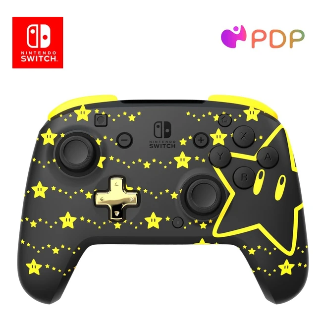 Manette sans fil PDP Rematch Glow Mario Stars - Batterie rechargeable - Design unique - Connexion sans fil