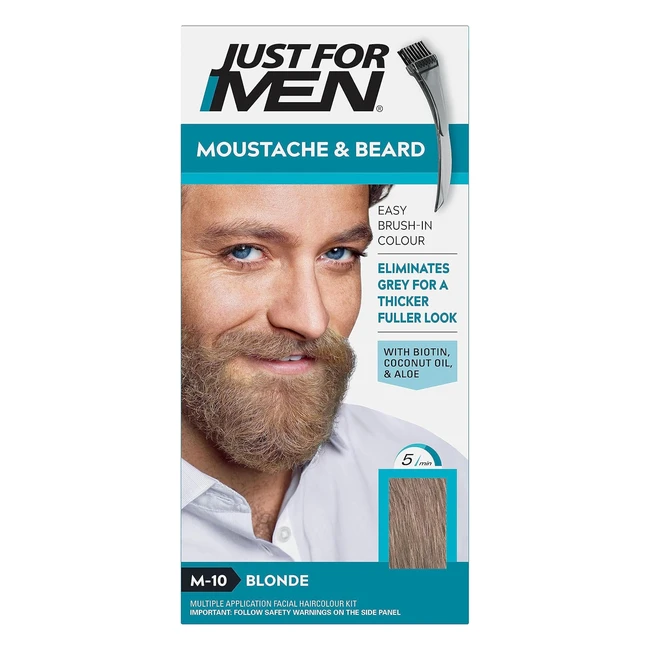 Just For Men Moustache Beard Blonde Dye - Eliminates Grey, Thicker & Fuller Look - M10