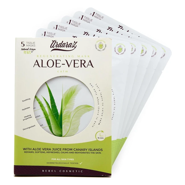 Maschere viso in tessuto idratanti lenitive con aloe vera - Ardaraz