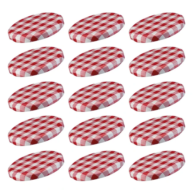 Lot de 15 couvercles visser twistoff pour bocaux de conservation - Westmark 82mm - Rouge/Blanc