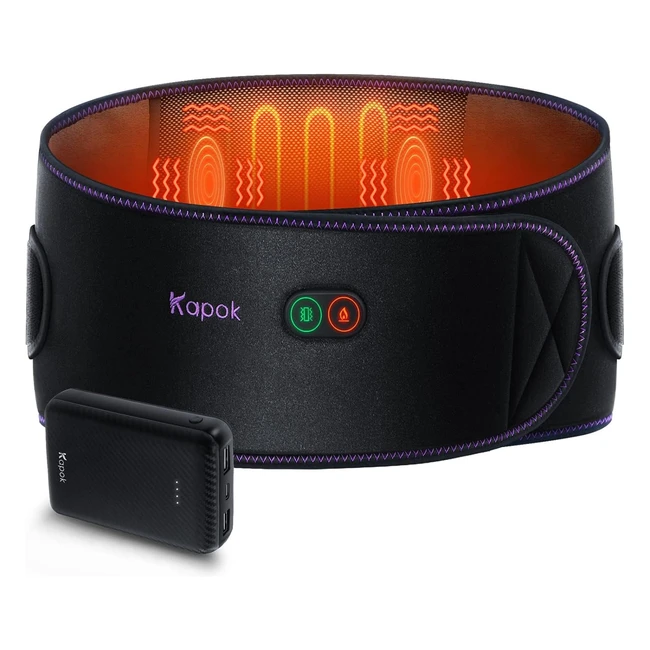 Ceinture chauffante lombaire avec powerbank - Soulage douleurs lombaires - Massa