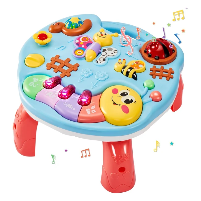 Tavolo Musicale per Bambini Linfun Kids - Giocattolo Interattivo 3 in 1 - Regalo per Bambini 1 Anno - Multiattività Neonato Bambina Bambino - Ref. 69