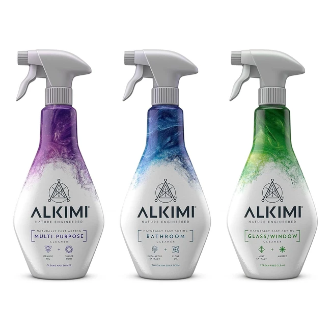 Alkimi Home Essentials Cleaning Products Pack of 3 - Multipurpose Bathroom Clean