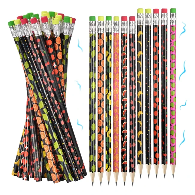 Matite Profumate Vicloon 32pcs HB Grafite Legno Esami Scuola Ufficio Disegno - Nero