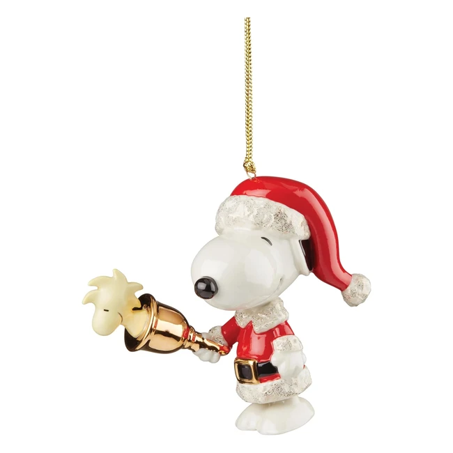 Limited Edition Lenox Snoopy Ringing Bell Ornament - 24k Gold Accents - 894766