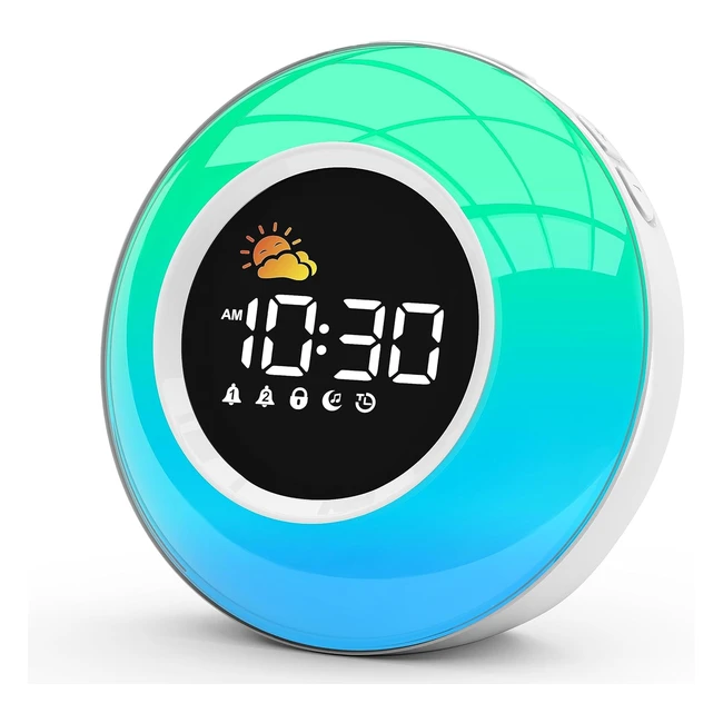 Réveil Enfant Educatif Jour/Nuit avec Veilleuse et Double Alarme - Apprentissage du Sommeil - Cadeau Garçon Fille
