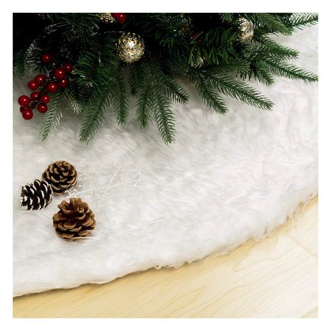Gonna per Albero di Natale 120 cm Bianco Pelliccia Sintetica - Decorazione Natal