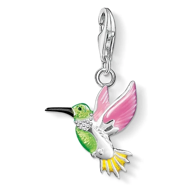 Collar Charm Colibrí de Colores Thomas Sabo Plata de Ley 925