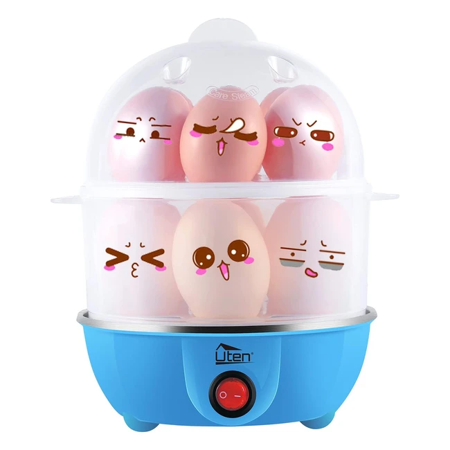 Uten Electric Egg Cooker - Test Winner 350W - Cooks 12 Eggs - Double Egg Cooker