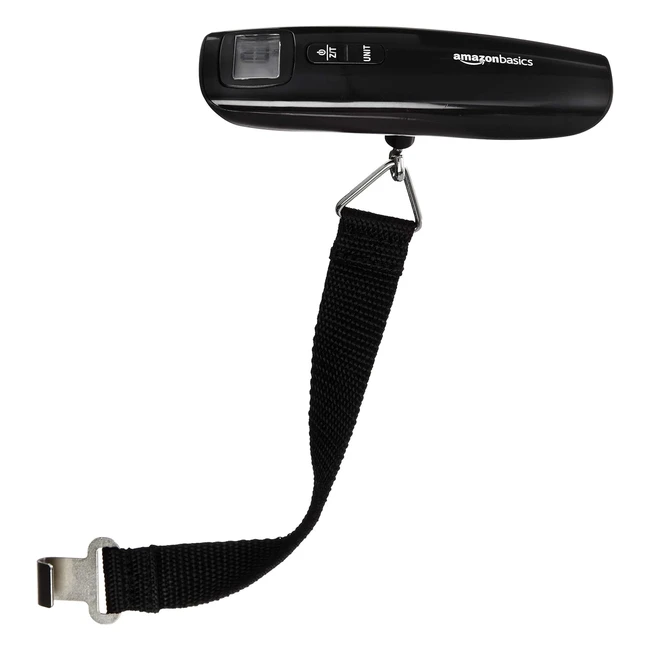 Amazon Basics Digital Luggage Scale - 110lb/50kg Capacity - Tare Function - Battery Included