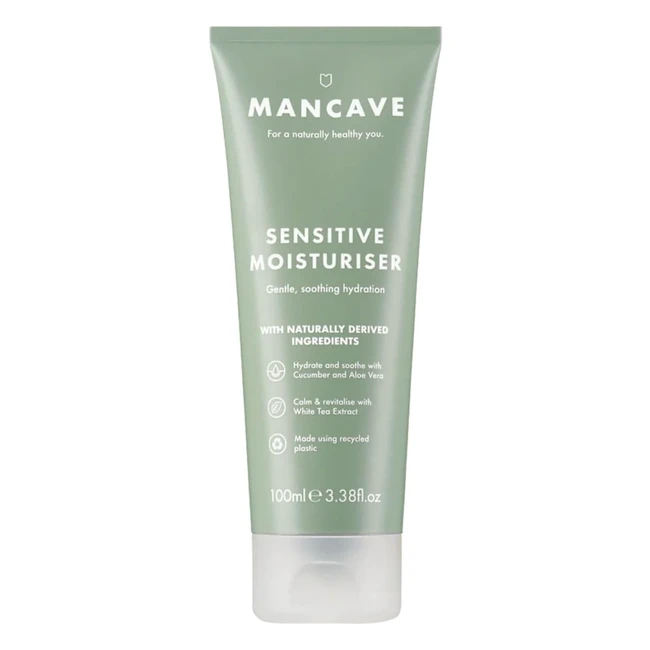 Mancave Sensitive Moisturiser 100ml - Hydrate and Nourish Skin - Vegan Friendly