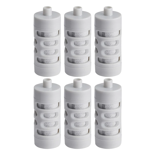 Amazon Basics Replacement Filters - 6 Pack | Pure Water Anywhere, Anytime