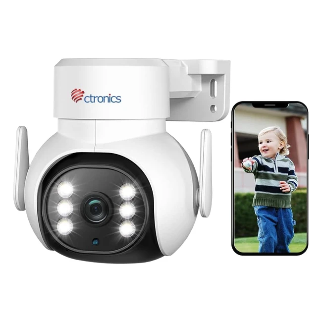 Cámara Vigilancia WiFi Exterior PTZ 1080p 30m Visión Nocturna Colorida