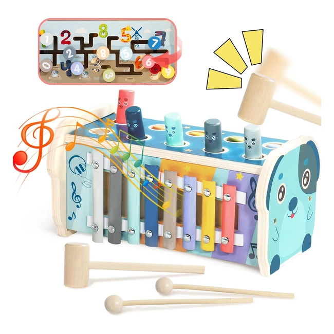 Gioco Bambini 1 Anno - Xilofono Legno Montessori - Giocattolo Educativo - Regalo Bambini 1-5 Anni