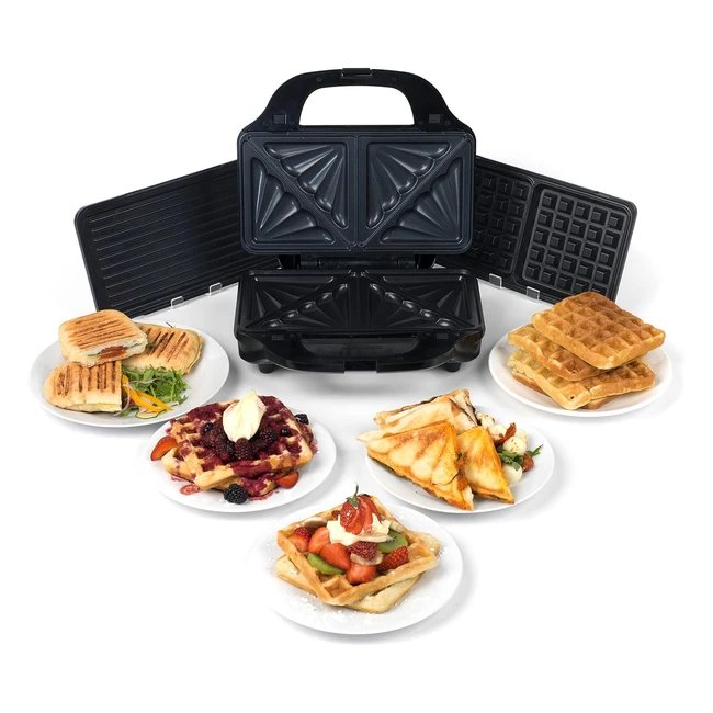 Salter EK2143 3-in-1 Snack Maker - Deep Fill Waffle Iron Sandwich Panini Press