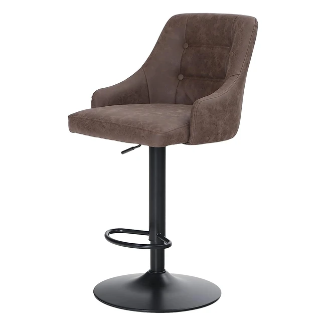 Alpha Home Height Adjustable Rotating Bar Stool - PU Leather, Backrest, Footrest - Kitchen, Cafe, Office - Ref: 123456