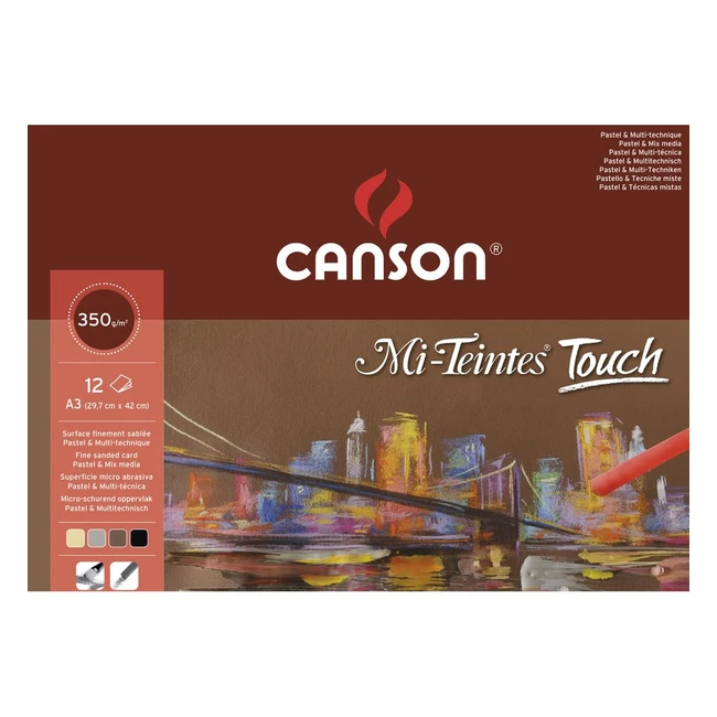 Bloc Canson Miteintes Touch Microabrasivo 350g A3 - 12 Hojas