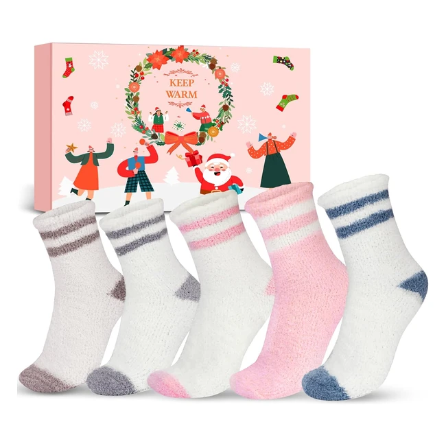 Womens Fluffy Socks - Warm Thick and Cozy - Perfect Stocking Fillers