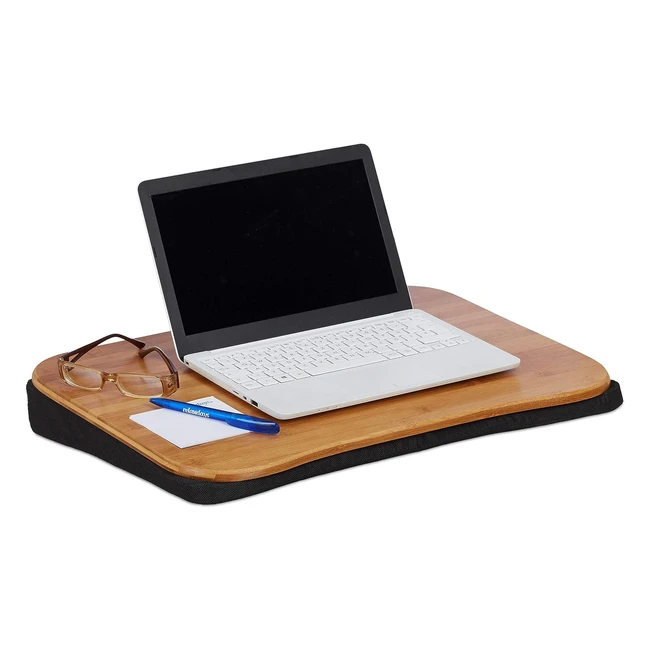 Cuscino Poggia Computer Relaxdays - Supporto PC Portatile Ergonomico - LXP 51x37 cm - Fino a 22Naturale