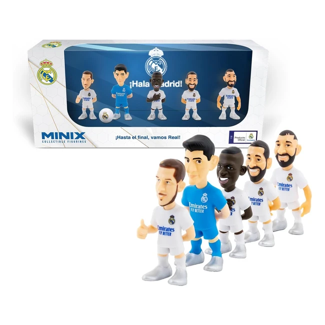 Pack de 5 figurines Real Madrid 7cm - Hazard, Courtois, Benzema, Vinicius Jr et Carvajal