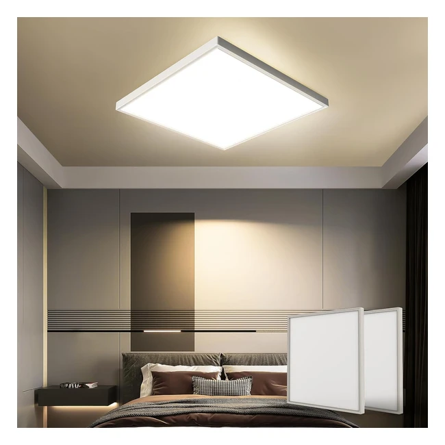 Plafoniera LED Soffitto 24W 4000K - Otren - Lampadario da Soffitto 2400lm - IP44 - Luce Bagno Camera Cucina
