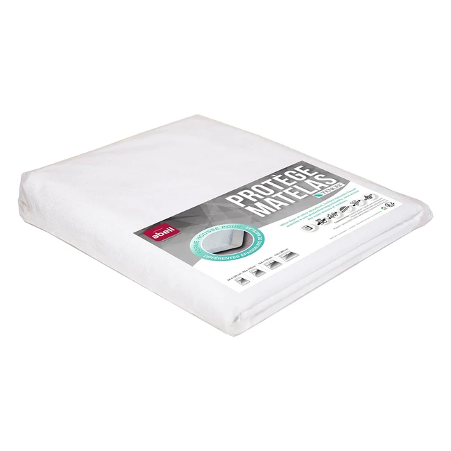 Protège-matelas imperméable Abiel Tencel blanc 140 x 190 cm