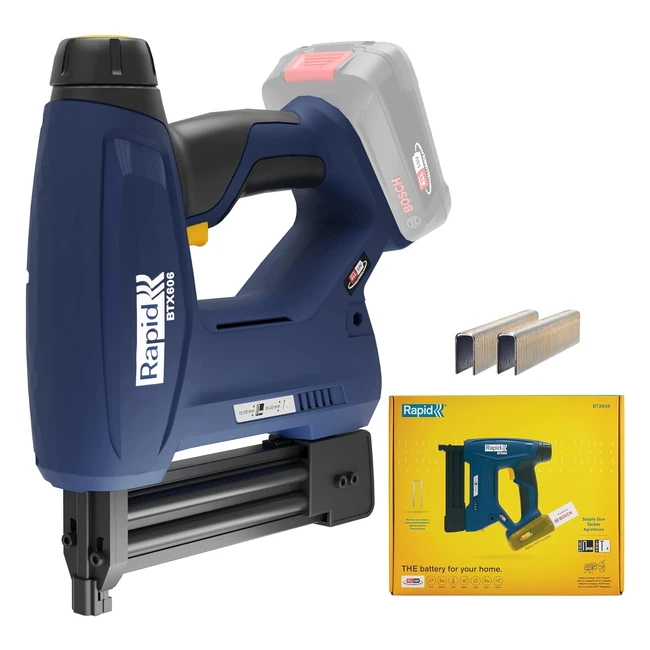 Agrafeuse murale sans fil Rapid BTX606 P4A 18V - Agrafes couronne étroite - Pointes bois dur/tendre - Batterie non incluse