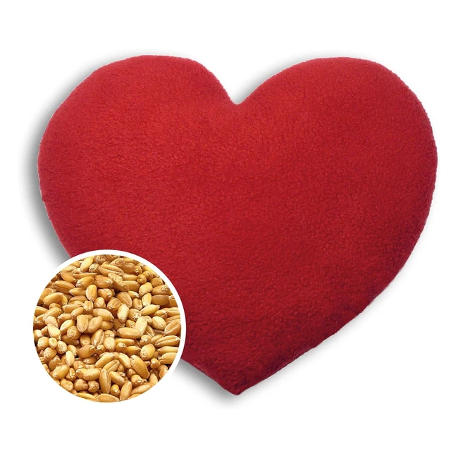 Saco Térmico Leschi de Semillas para Microondas - Alivio Dolor Estómago - Corazón Grande Rojo