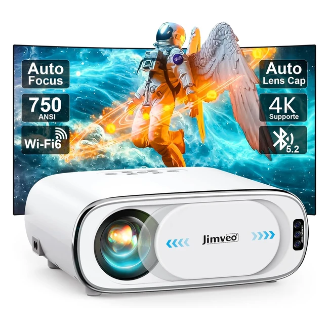 Projecteur vidéo WiFi Bluetooth 20000L 750ANSI 4K Jimveo 1080p Full HD