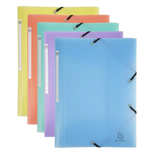 Chemises élastiques Chromaline Pastel Exacompta RF 55170E - Paquet de 5 - 24x32 cm - A4 - 5 couleurs assorties