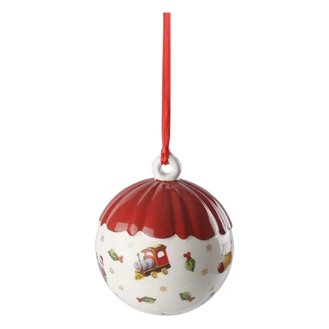 Toys Delight Decorated Ball - Villeroy & Boch - Reference 123456 - Playful Design, Red Ribbon, Christmas Packaging