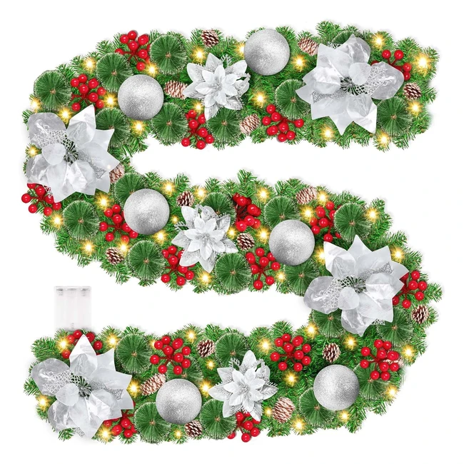 Ghirlanda Natalizia Koofit 27m9 Piedi - Decorazioni Natale con Luci LED - Bianca