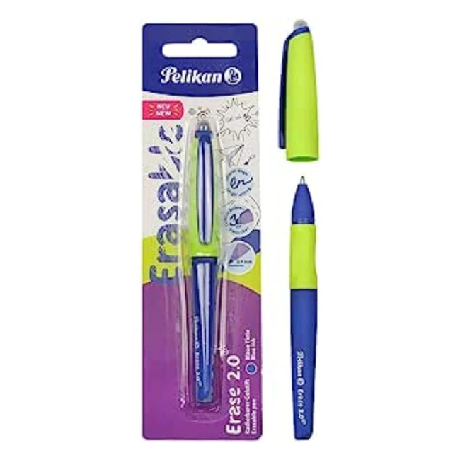 Pelikan Erase 20 - Penna cancellabile ergonomica roller, inchiostro blu, punta M, refill incluso