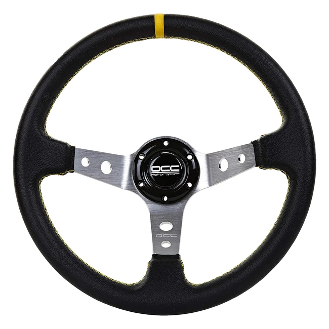 Volante Desplazado OCC Motor Sport Mod Track Piel Artificial Brazos Plata