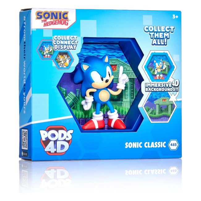 Wow Pods 4D Classic Sonic - Unique Connectable Collectable Bobblehead Figure