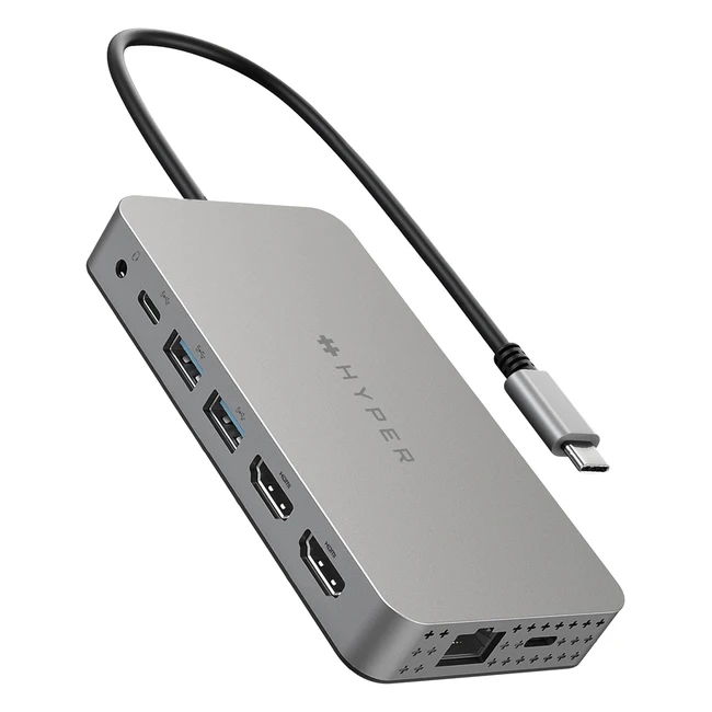 Hyper Base de Viaje 10 en 1 Drive Dual HDMI para MacBook - Referencia: HDV10M