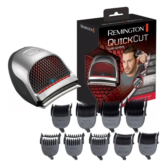 Remington Quick Cut Hair Clippers - Curved Blade 9 Comb Lengths Storage Pouch